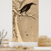Crow on a Snowy Branch by Ohara Koson ポスター (キッチン)