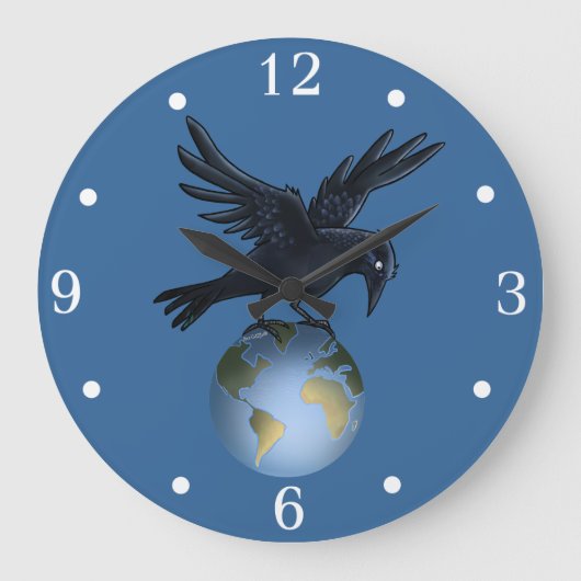 Crow on top of the World - Wall Clock ラージ壁時計 (正面)