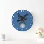 Crow on top of the World - Wall Clock ラージ壁時計 (ホーム)