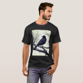 Crow Perched on Bare Winter Branches Tシャツ (正面フル)
