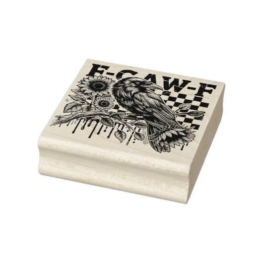 Crow Raven F-CAW-F Funny Halloween ラバースタンプ (スタンプ)