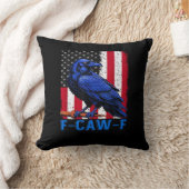 Crow Raven Funny F-Caw-F Minimal Clean クッション (ブランケット)