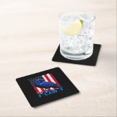 Crow Raven Funny F-Caw-F Minimal Clean スクエアペーパーコースター (インサイチュ)