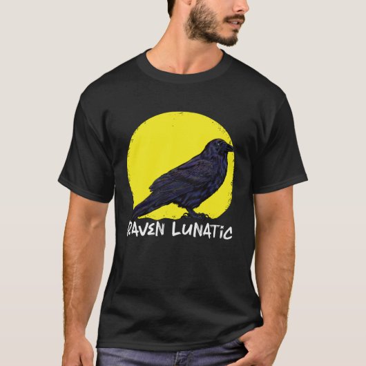Crow Raven Moon Lunar Lunatic Crow Fan Crow Animal Tシャツ (正面)