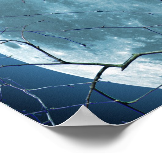 Crow Raven Moon Night Gothic Fantasy Stunning ポスター (角)