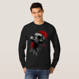 Crow Skull Barbed Wire Grunge Long Sleeve T-Shirt Tシャツ
