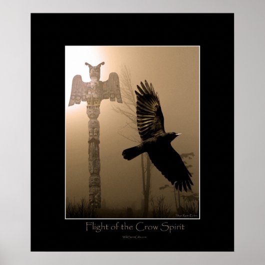 CROW SPIRIT & Totem Pole Art Poster ポスター (正面)