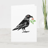 Crow with Mistletoe in it's beak 5"x7"  カード (正面)
