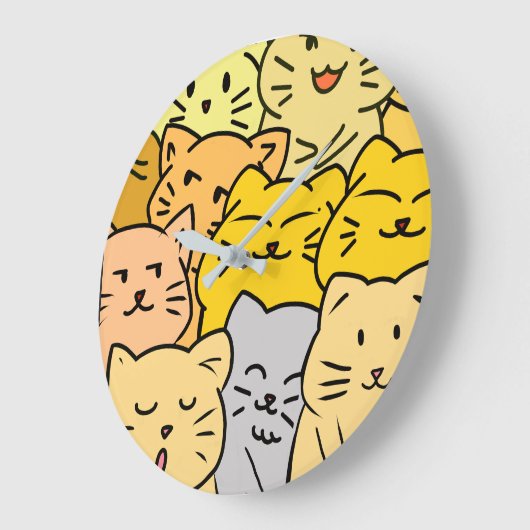 Crowd cat ラージ壁時計 (傾斜)