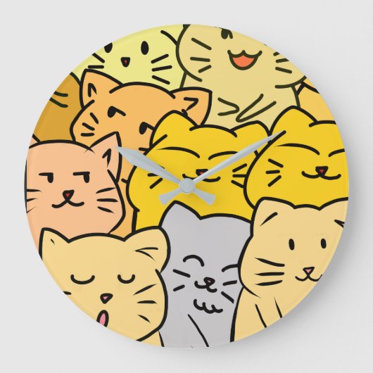 Crowd cat ラージ壁時計 (正面)
