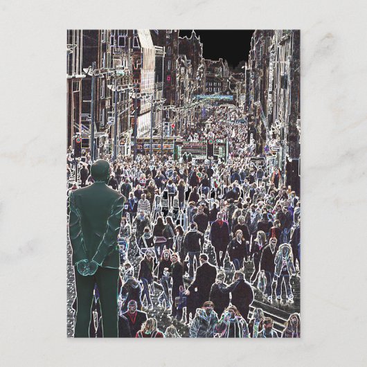 Crowd Glasgowスコットランドのはがきに顔 ポストカード (正面)
