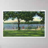 Crowds at the Beach and Park on Chautauqua ポスター (正面)