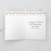 Crowing Christmas Rooster Wearing a Santa Hat カード (内部)