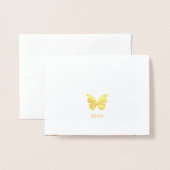 Crown写真エレガントキンセアニェラありがとう金ゴールド 箔カード (裏面封筒付き)