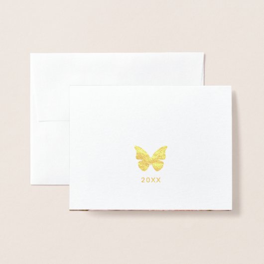 Crown写真エレガントキンセアニェラありがとう金ゴールド 箔カード (裏面封筒付き)