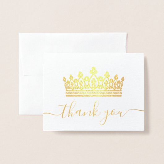 Crown写真エレガントキンセアニェラありがとう金ゴールド 箔カード (封筒付き正面)
