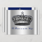 Crown王子のベビーシャワーの招待状 招待状 (正面/裏面)