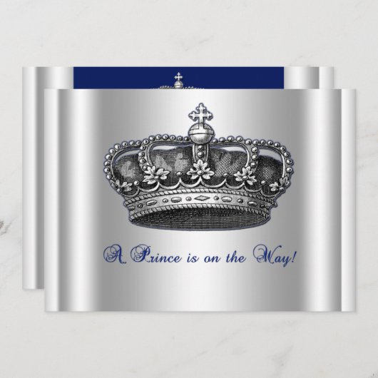 Crown王子のベビーシャワーの招待状 招待状 (正面/裏面)