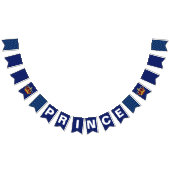 Crown王室のな王子及びロイヤルブルーのベビーシャワー バンティングフラッグ (全)