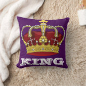 Crown皇族王の王室のな紫色及び大文字 クッション (ブランケット)