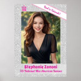 Crown and Sash Pageant Door Banner Poster ポスター