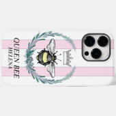 Crown Bee | ピンクと白のストライプ オーダーメイド Case-Mate iPhoneケース (裏面 (横))