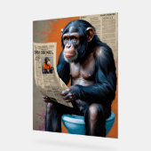 Crown Chimpロイヤリティ – おもしろいアポップ・アートのート付きカラフル アクリルサイン (傾斜)