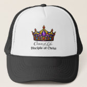 Crown of Life Christian Personalized Trucker Hat キャップ (正面)