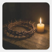 Crown of Thorns Illuminated By a Candle スクエアシール (正面)
