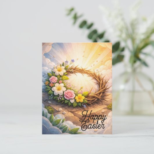 Crown of Thorns Religious Easter Postcard ポストカード (スタンド正面)