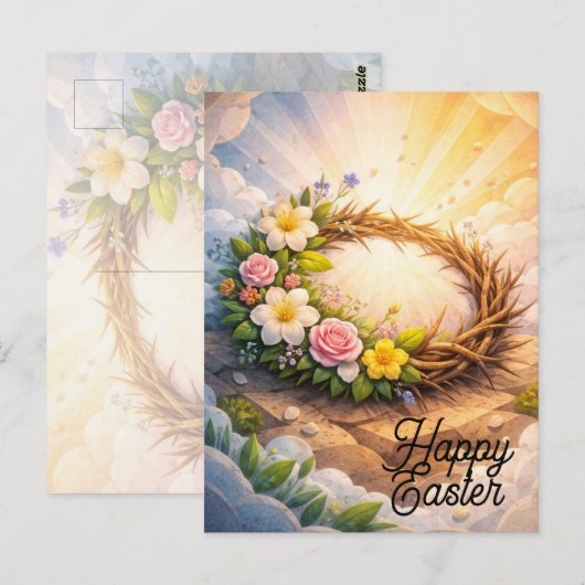 Crown of Thorns Religious Easter Postcard ポストカード (正面/裏面)