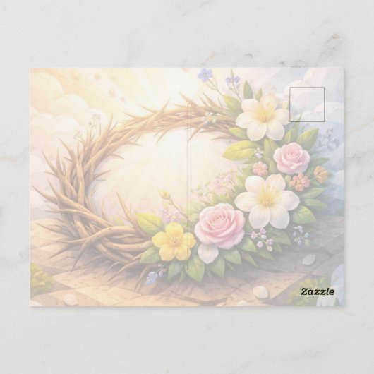 Crown of Thorns Religious Easter Postcard ポストカード (裏面)