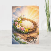 Crown of Thorns Vertical Folded Easter Card カード (正面)