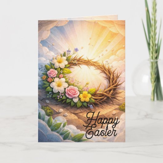 Crown of Thorns Vertical Folded Easter Card カード (正面)