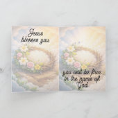 Crown of Thorns Vertical Folded Easter Card カード (内部)