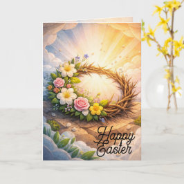 Crown of Thorns Vertical Folded Easter Card カード