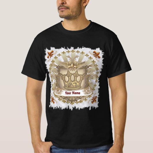 Crown Shield Family Crest Surname Tシャツ (正面)