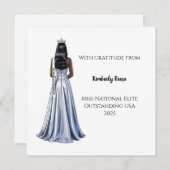 Crowned Beauty Queen Flat Thank You Card サンキューカード (正面/裏面)