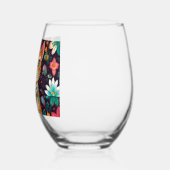 Crowned Bejewelled Cat  ステムなしワイングラス (左)