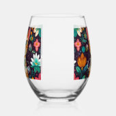 Crowned Bejewelled Cat ステムなしワイングラス (左)