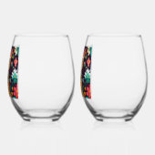 Crowned Bejewelled Cat ステムなしワイングラス (左)