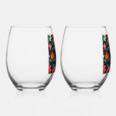 Crowned Bejewelled Cat ステムなしワイングラス (右)