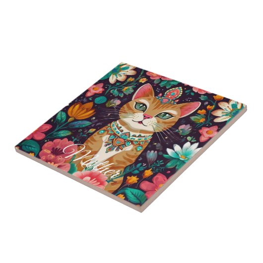 Crowned Bejewelled Cat  タイル (側面)