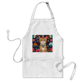 Crowned Bejewelled Cat Apron スタンダードエプロン