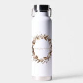 Crowned by Nature – Elegant Blush & Gold Floral Wa ウォーターボトル (正面)