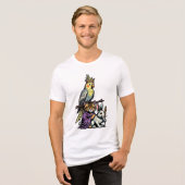 Crowned Cockatiel, Tabby Cat & Angora Rabbit, Funn トライブレンドＴシャツ (正面全面)