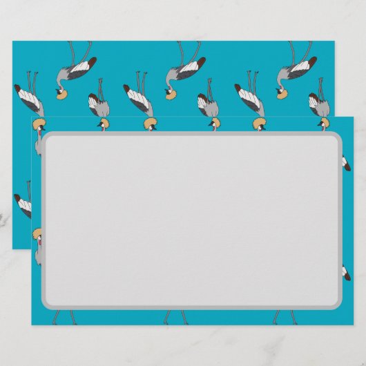 Crowned Cranes 便箋 (正面/裏面)