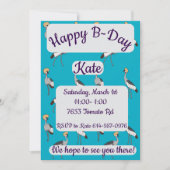 Crowned Cranes Happy Birthday 招待状 (正面)