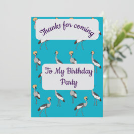 Crowned Cranes Thank you Card 招待状