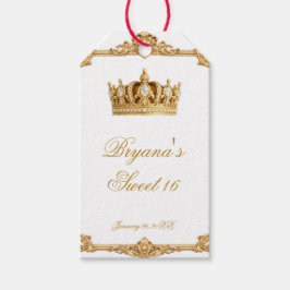 Crowned in Gold Royal Chair Birthday Party ギフトタグ